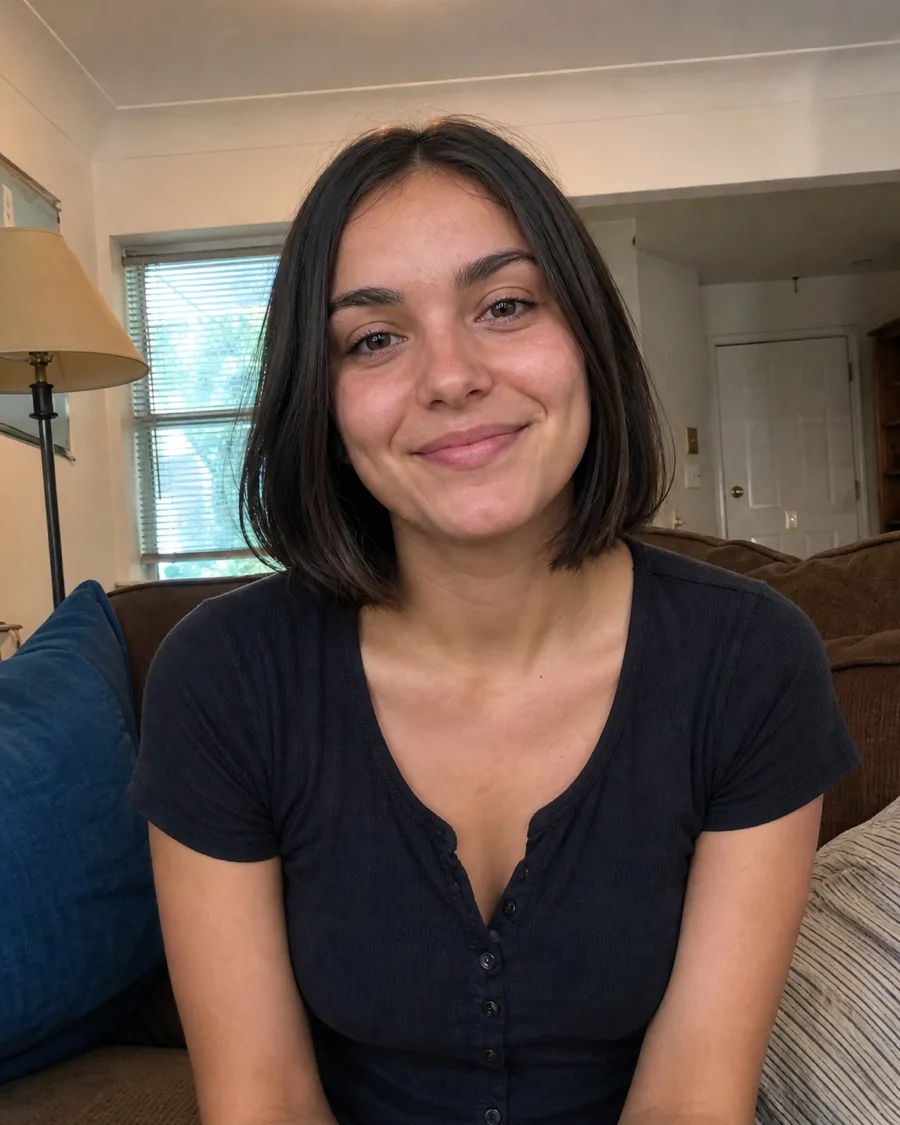 Chin-length blunt bob