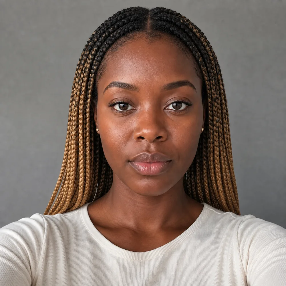 Honey knotless braids - Textured