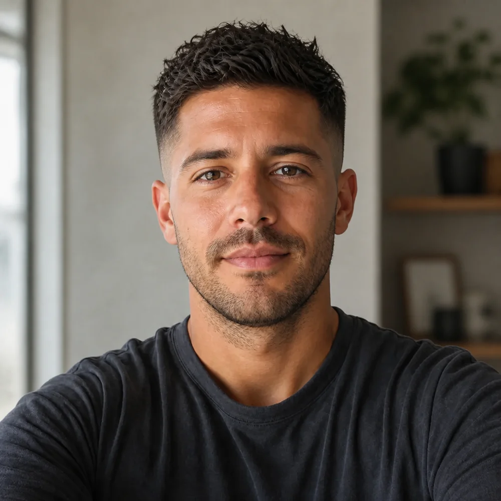 Noah with a textured crop and faded sides